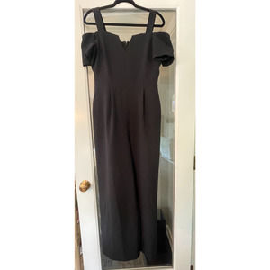 Eliza J Wide-leg Off the Shoulder Jumpsuit Size 10P Black